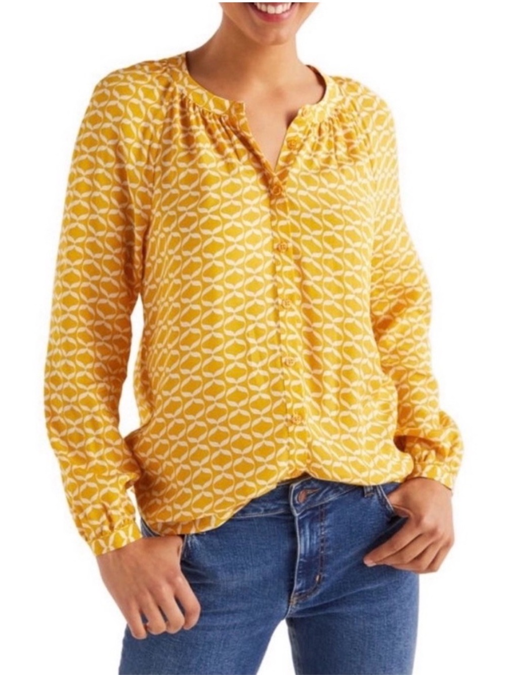Boden Naomi Blouse Tuscan Sun Ribbons Size 6